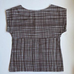 Lotta Jansdotter Brown White Bella Weave Ruta Top